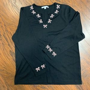 Mercer Street Studio Long Sleeve Candy Cane Shirt. Women’s Size L